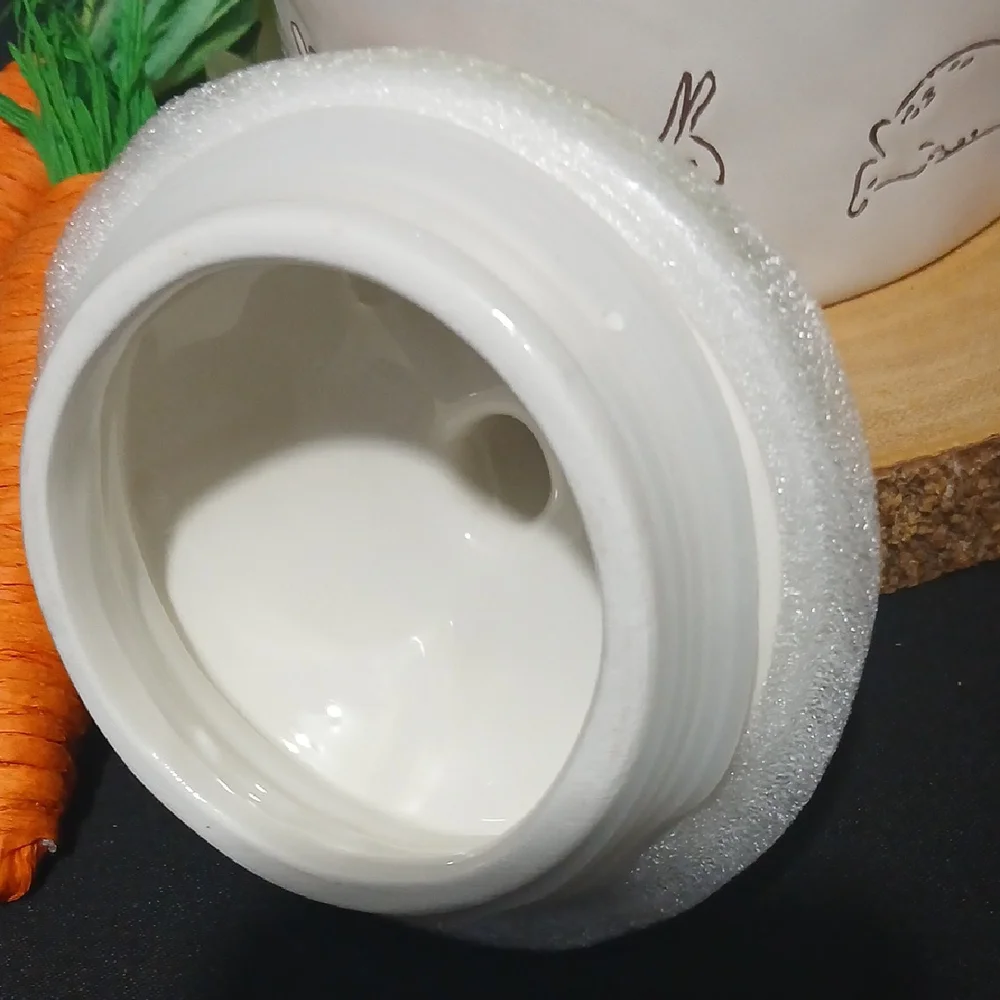Whimsical Bunny and Carrot Ceramic Canister NWT - Picture 6 of 12
